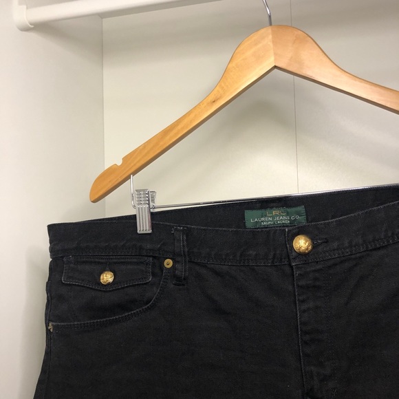 Great condition Lauren Ralph Lauren Black Jeans w/ gold embellishments - Sz 16 - Picture 2 of 7